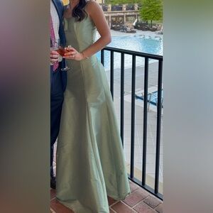 LulaKate bridesmaid dress,sage, 
Emily Bodice with Trumpet Skirt Sz: 4 Orig:$330